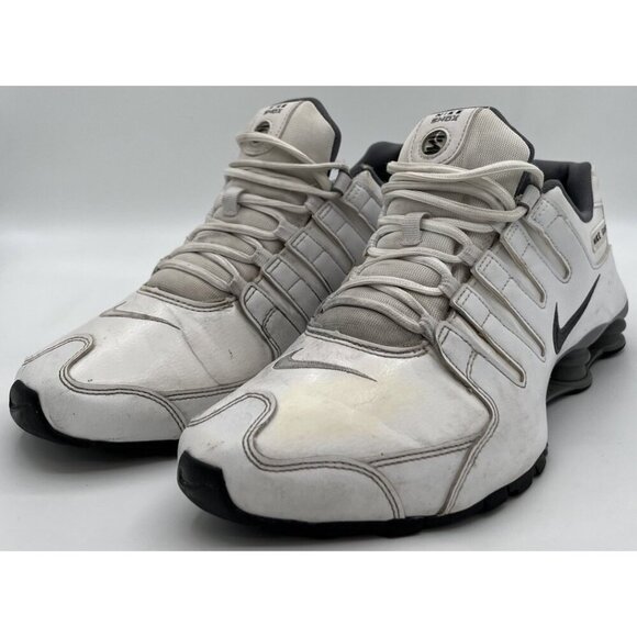 Nike Mens Size 11 Shox NZ Leather 378341-102 White Cool Grey Running Shoes main image 8